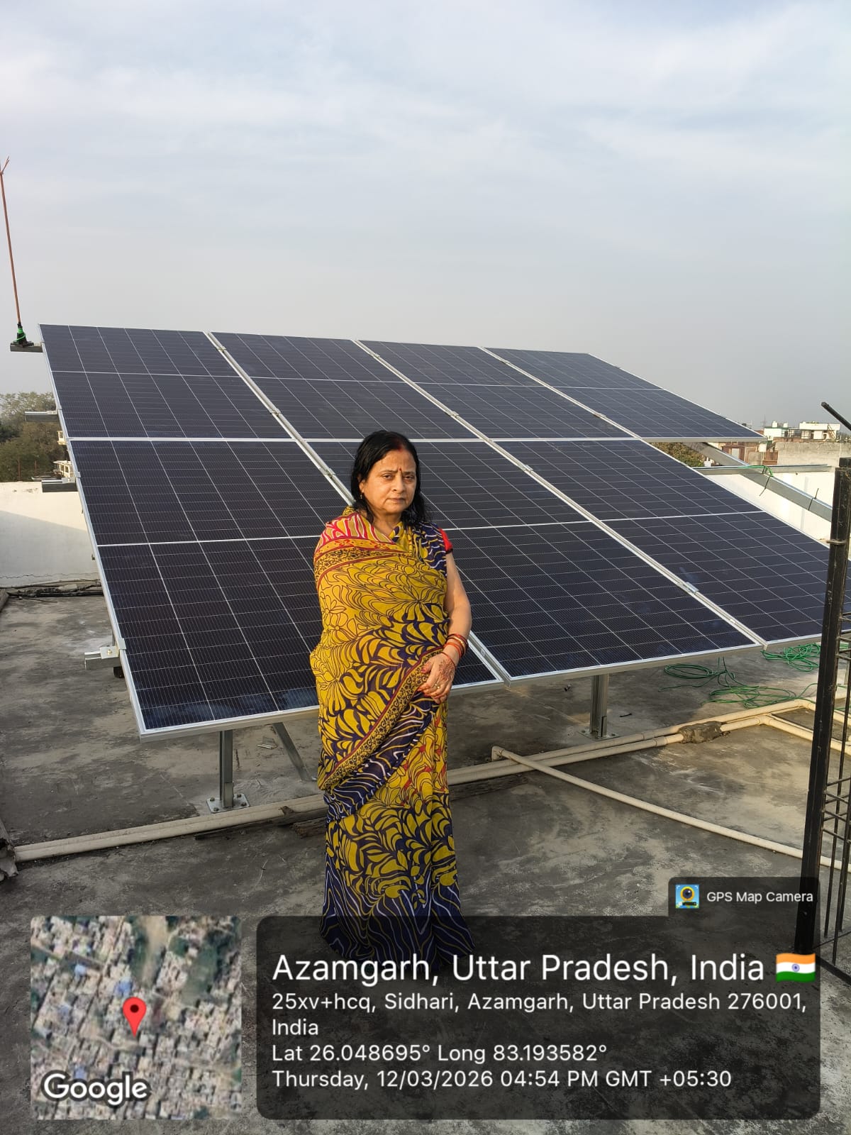 Residential rooftop solar installation in Azamgarh, Uttar Pradesh